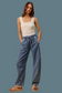 Denim Stripe Barrel Pants
