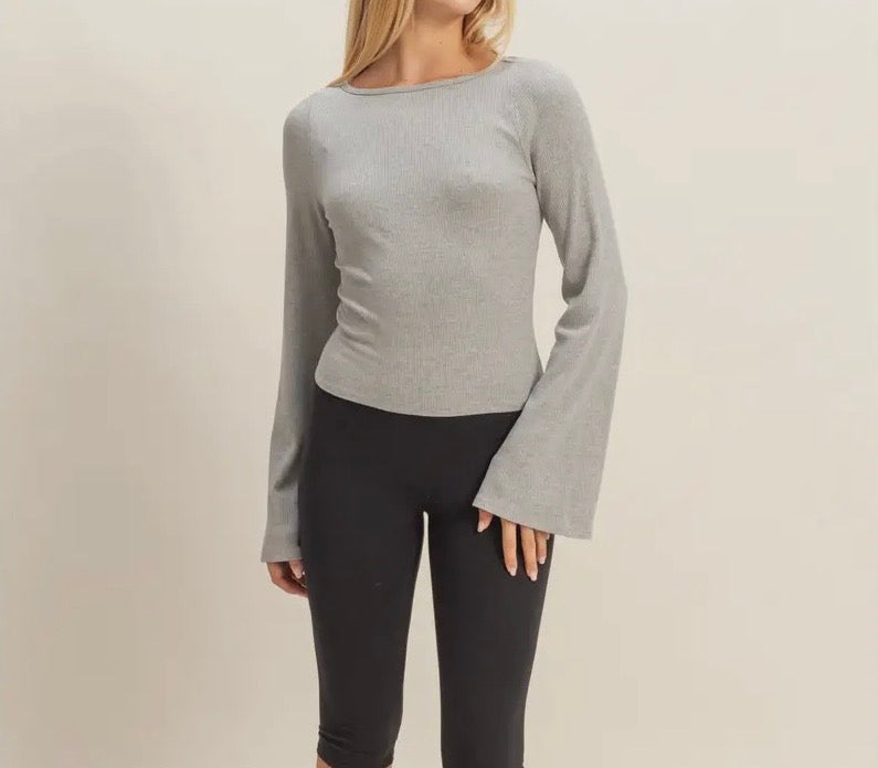 Long Sleeve Ribbed Knit Top