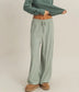 High Waist Drawstring Wide Leg Pants