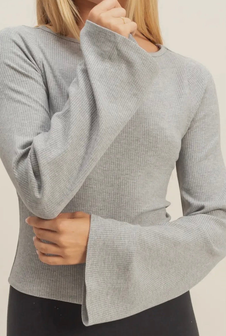 Long Sleeve Ribbed Knit Top
