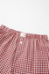 Red Gingham Printed High Waist Shorts