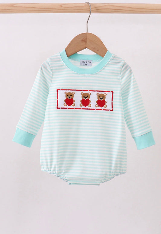 Blue Bear Embroidered Bubble