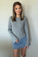 Long Sleeve Ribbed Knit Top