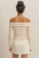 Striped Off-Shoulder Knit Top