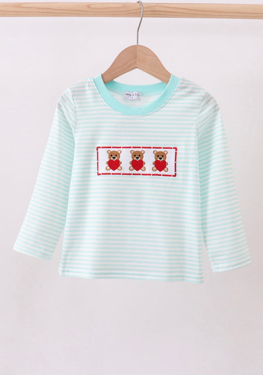 Blue Bear Embroidered Top