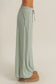 High Waist Drawstring Wide Leg Pants