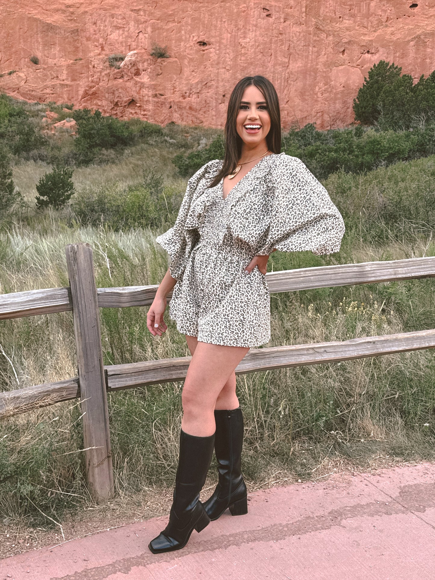 Wild Charm Smocked Romper