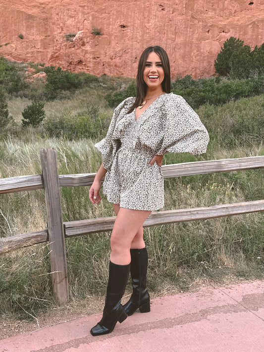 Wild Charm Smocked Romper