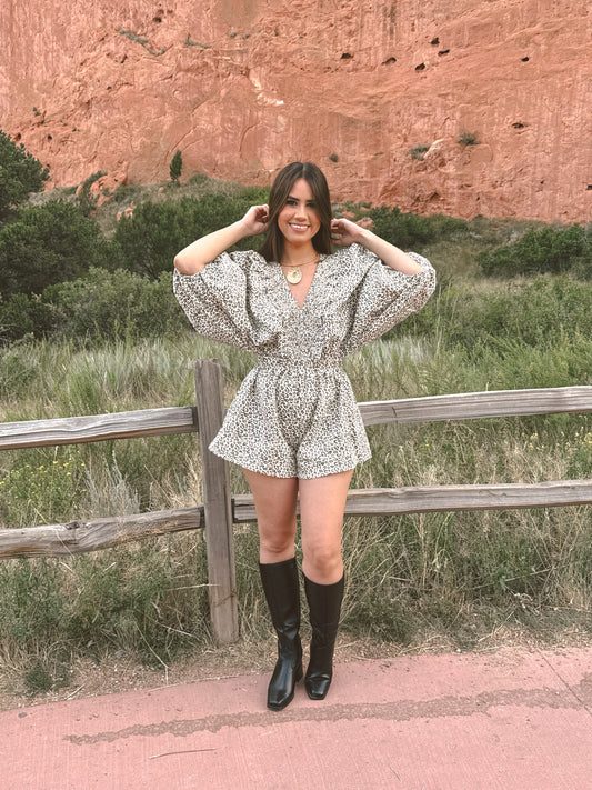 Wild Charm Smocked Romper