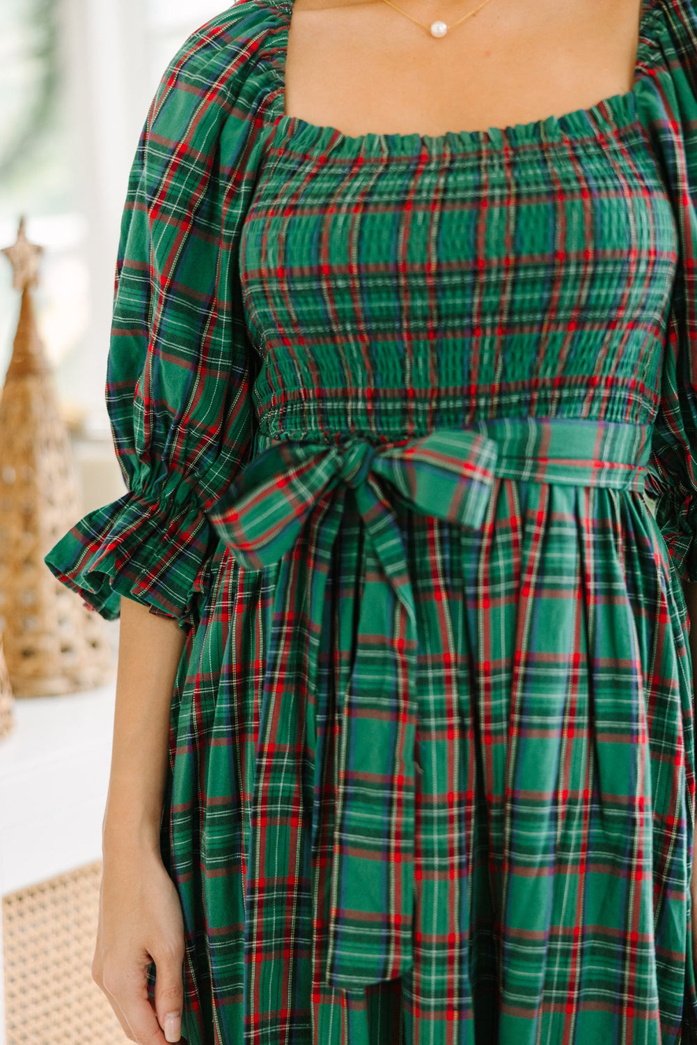 Plaid Midi Dress